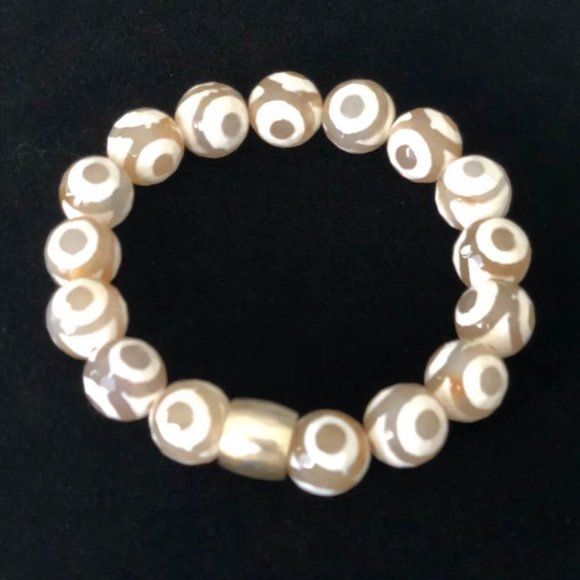 Safari Stretch Bracelet: Agate & Sterling Silver
